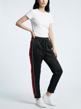 Gucci Black Joggers w/ Red & Dark Blue Stripe